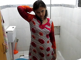 Sexy Indian Bhabhi In Bathroom Taking Shower Filmed By Her Husband - Full Hindi Audio free video