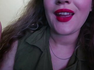 Cute Woman Paints Her Lips Red And Smokes A Cigarette free video