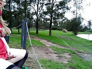 Sissy Shemale Slut Flashing And Cumming On A Golf Course free video