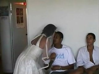 Bride Sharing With Brazilian Guys In Honeymoon free video