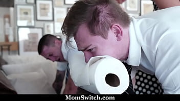 Stepmoms Discipline Their Stepsons By Spanking Them And Then Swapping And Fucking Them - Momswitch free video