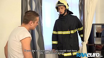 Raweuro Firefighter Justin Brown Seduced By Facial Bareback free video
