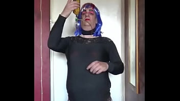 Crossdresser Films Himself Swallowing Pee free video