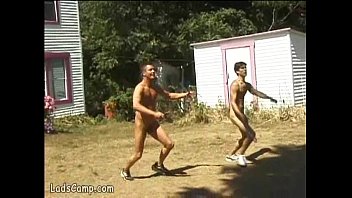 Steamy Outdoor Foursome Gay Orgy In The Lads Camp free video