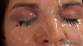 Frisky Stunner Gets Cumshot On Her Face Swallowing All The Juice free video